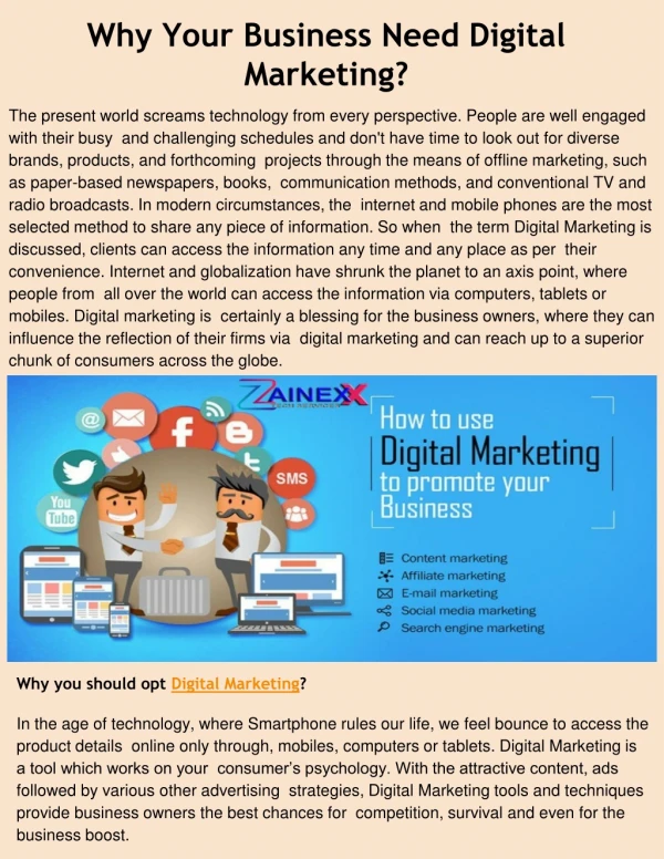 Best Digital Marketing Company in Noida - ZainexxTechnologies