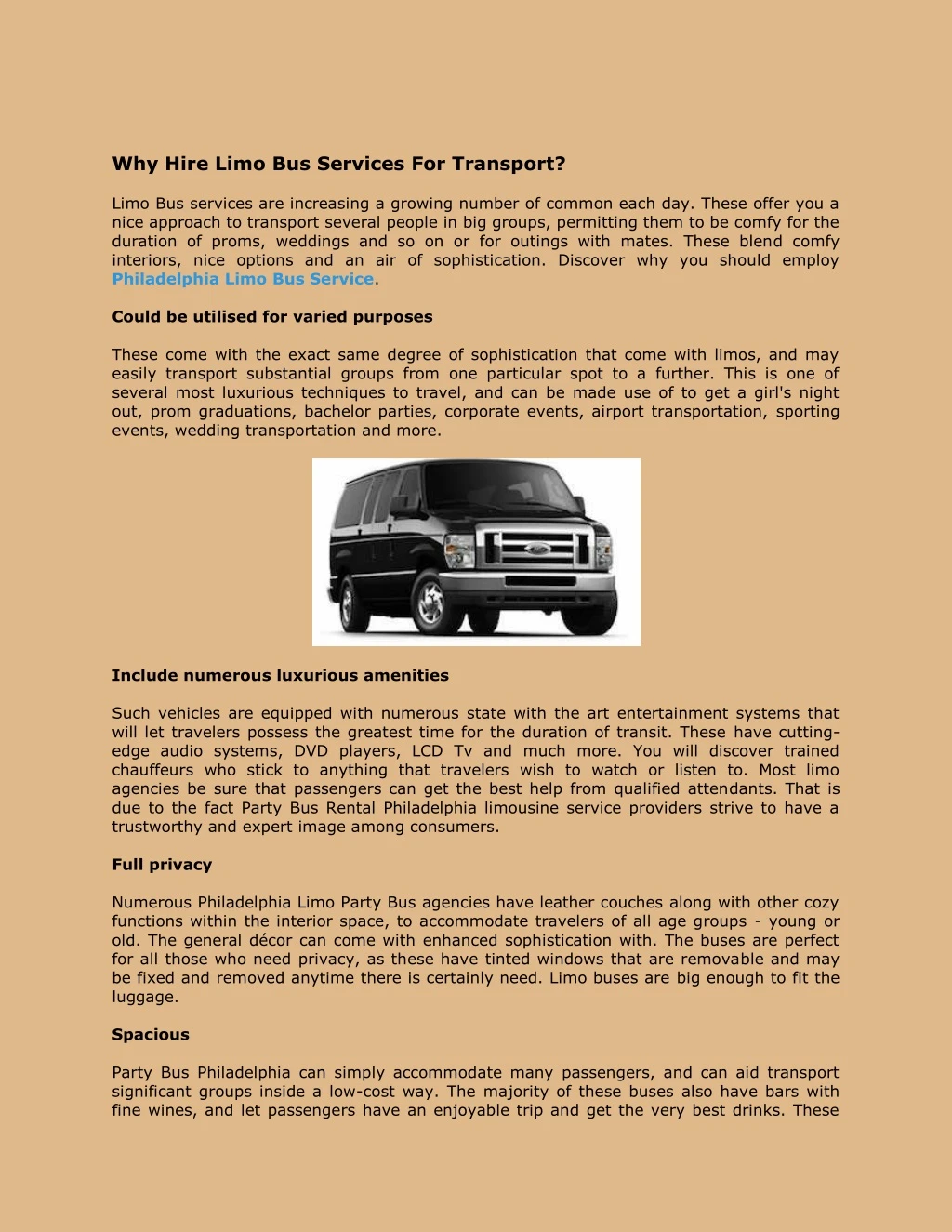 why hire limo bus services for transport limo