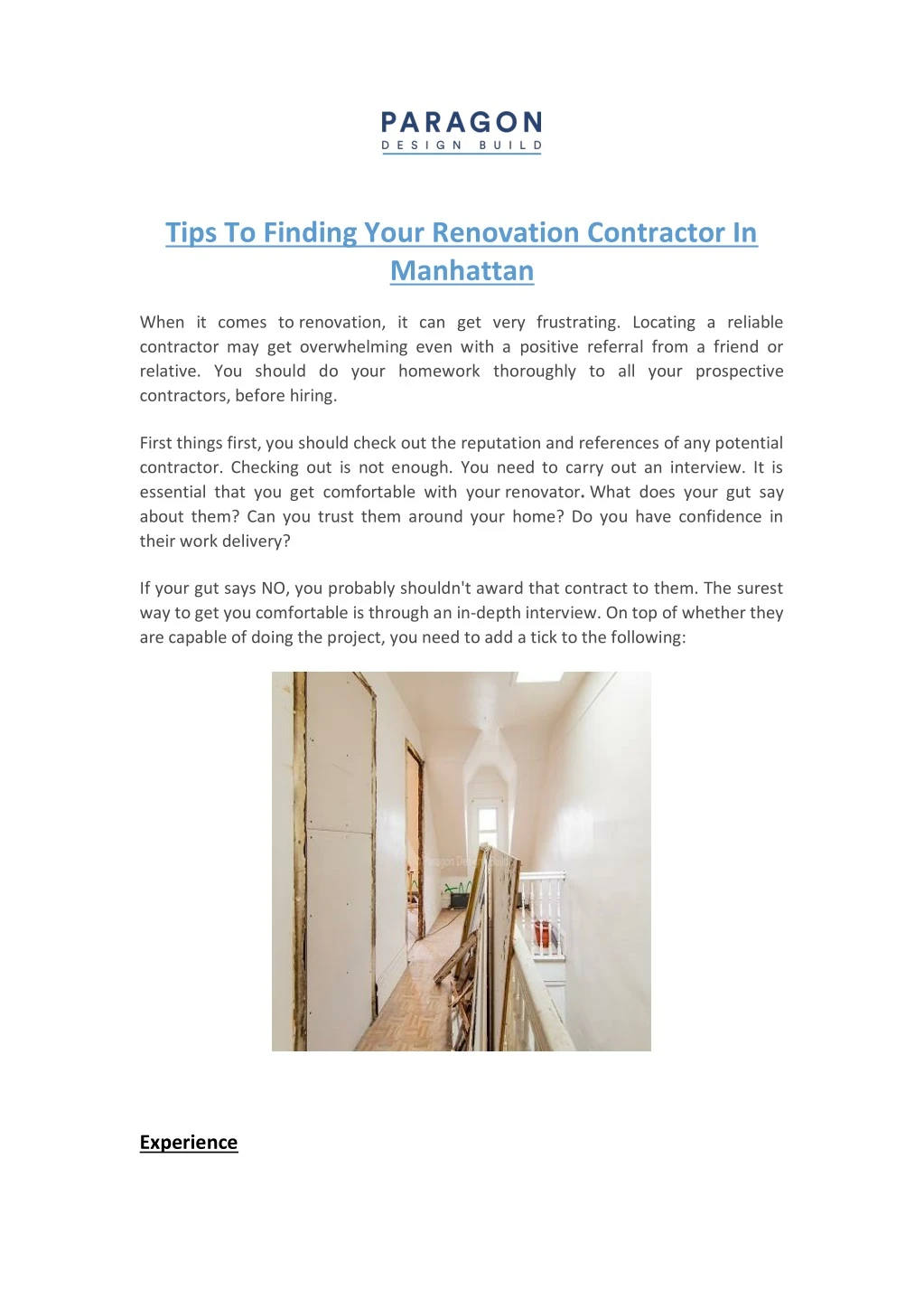 tips to finding your renovation contractor