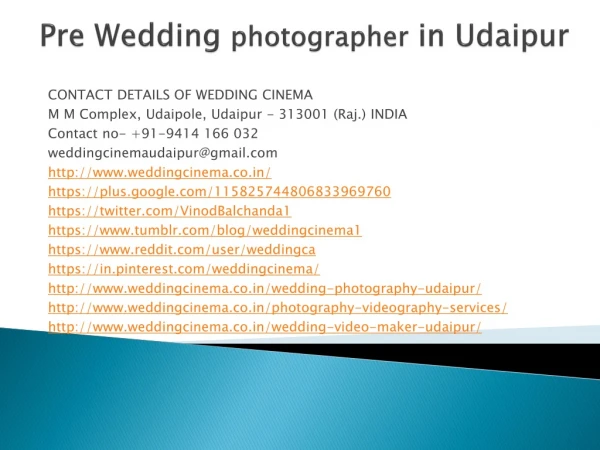Pre Wedding Photographer in Udaipur