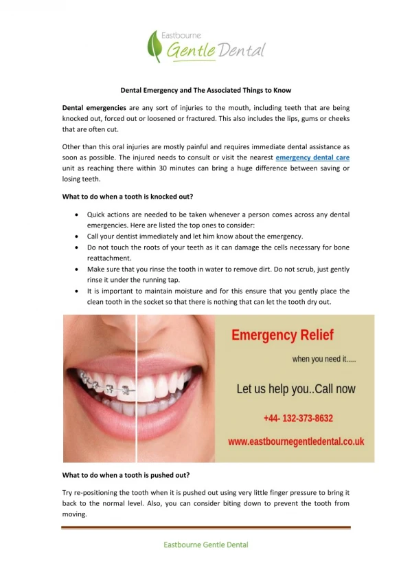 Dental Emergency and The Associated Things to Know
