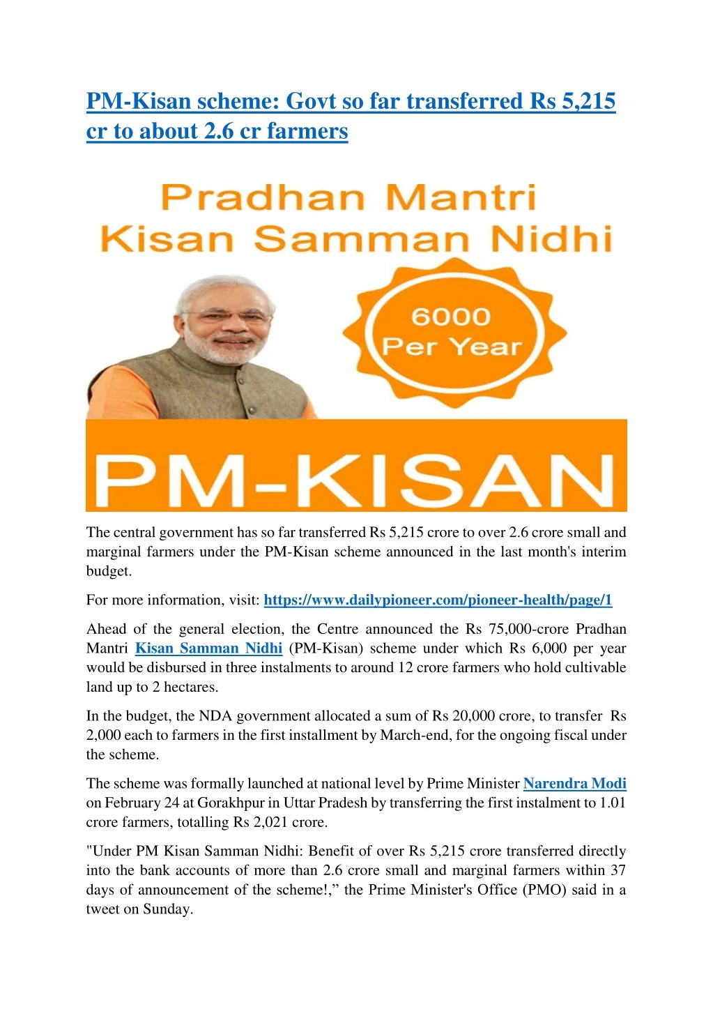 pm kisan scheme govt so far transferred