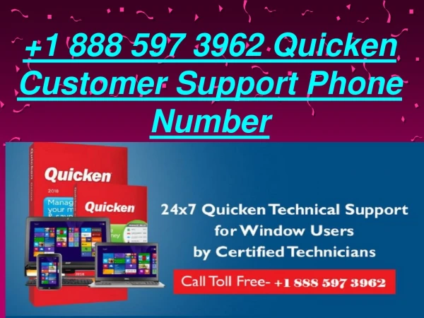 Quicken Technical Support Phone Number 1 (888) 597-3962