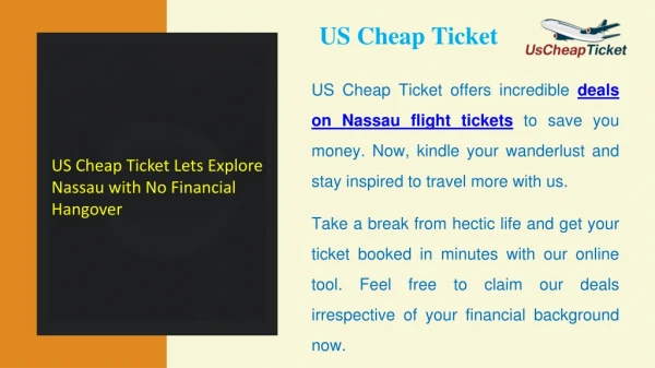 US Cheap Ticket Lets Explore Nassau with No Financial Hangover