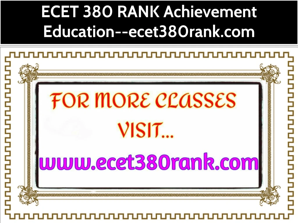 ecet 380 rank achievement education ecet380rank
