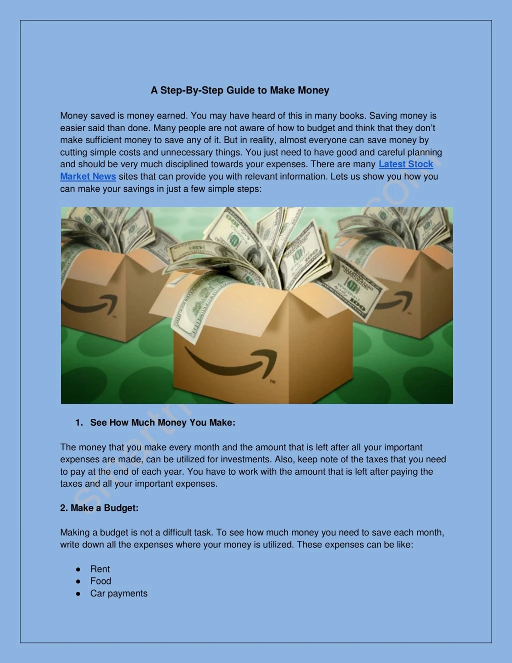a step by step guide to make money