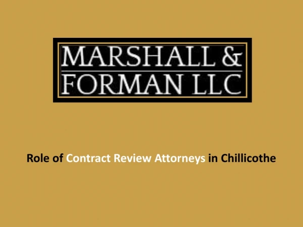Role of Contract Review Attorneys in Chillicothe