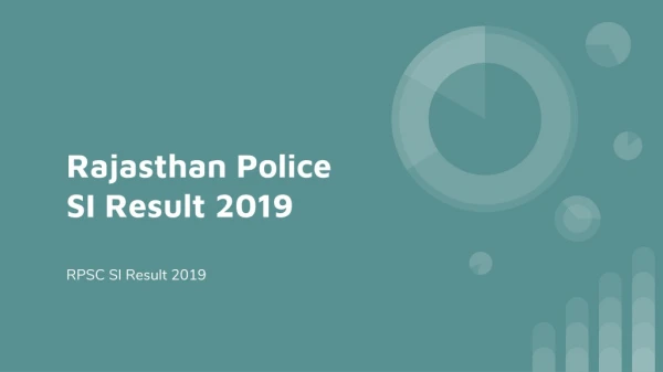 Rajasthan Police SI Result 2019, RPSC SI Result 2019