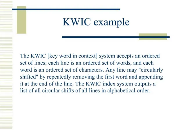 KWIC example