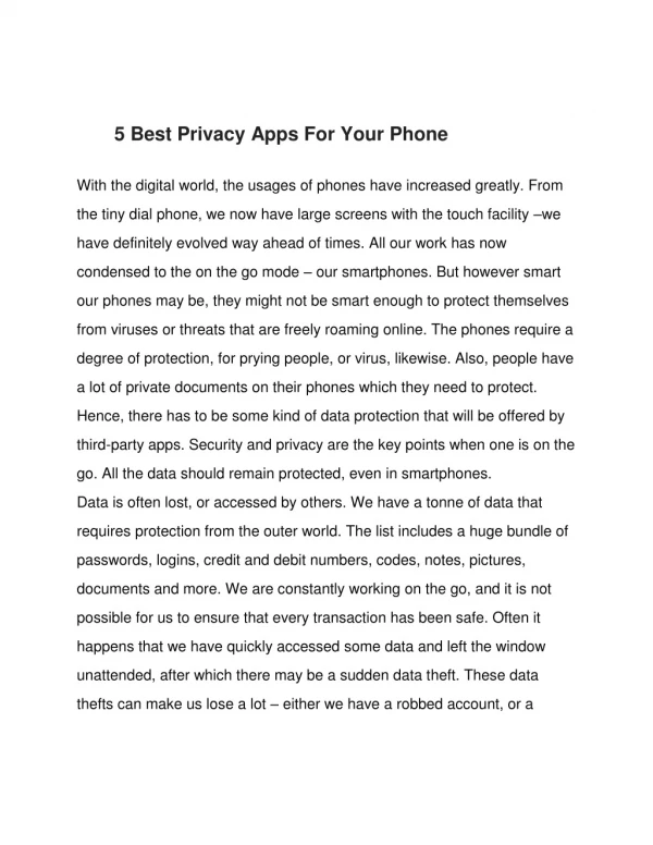 5 Best Privacy Apps For Your Phone