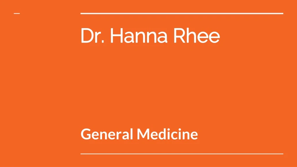 dr hanna rhee