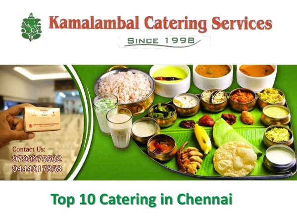 Top 10 Catering in Chennai