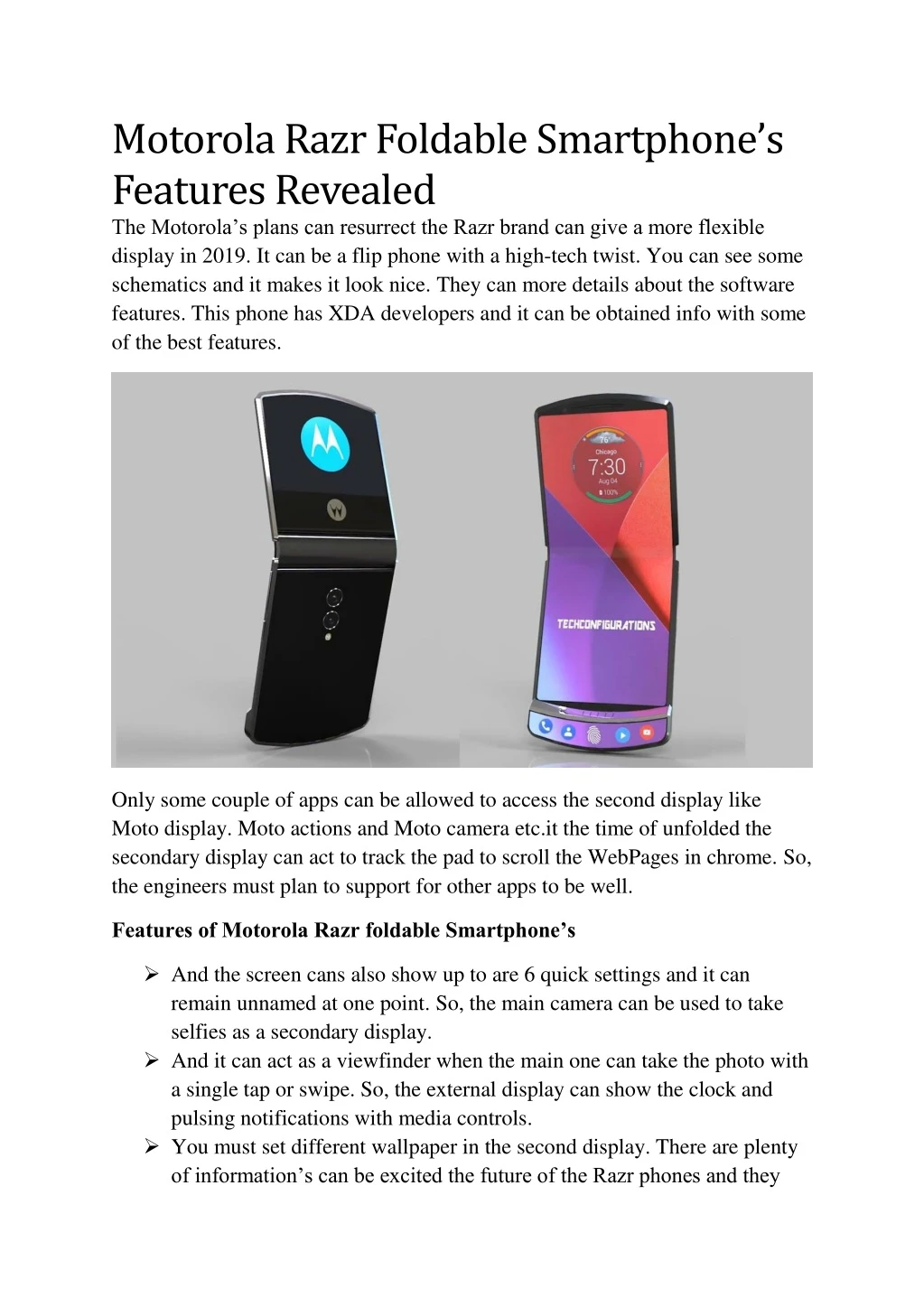 motorola razr foldable smartphone s features