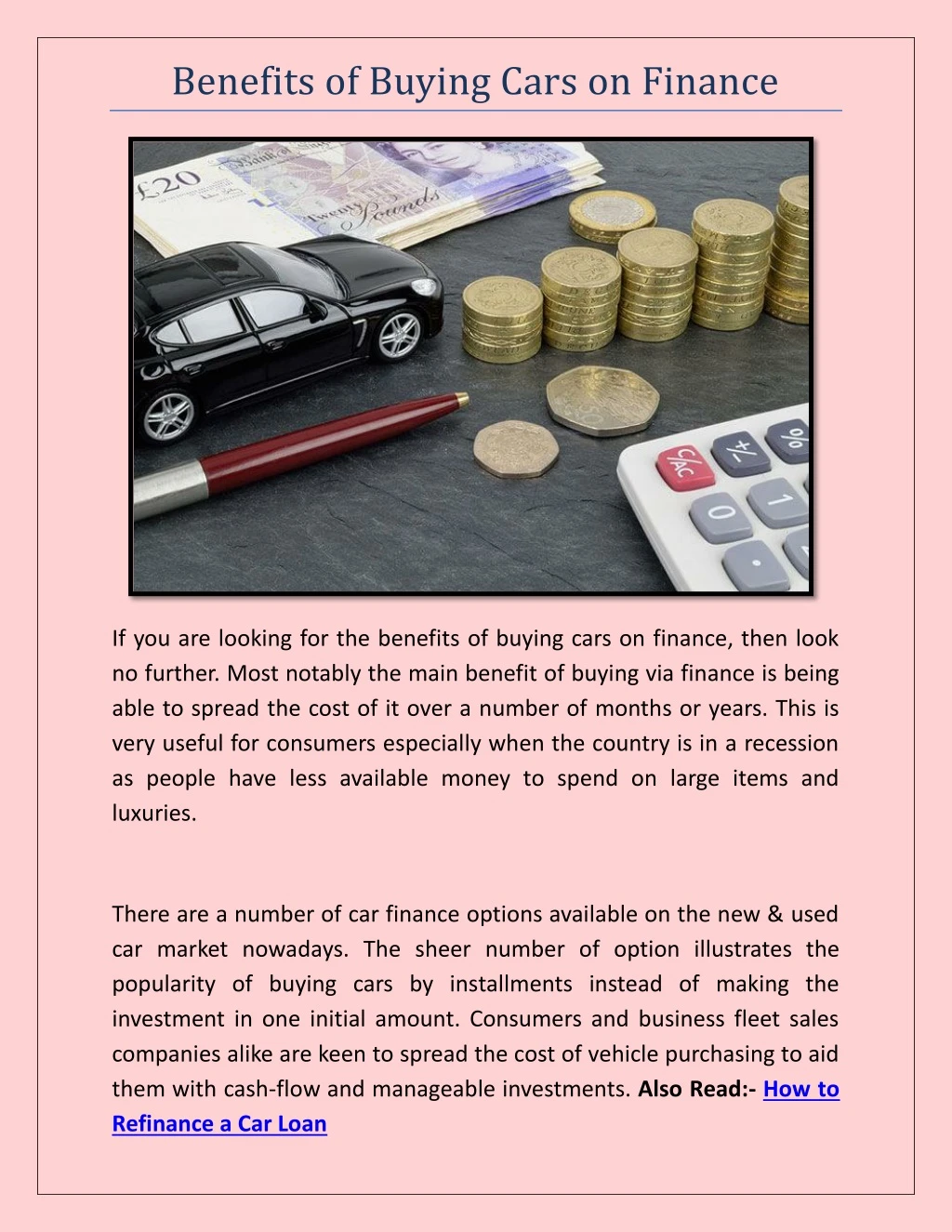 benefits of buying cars on finance