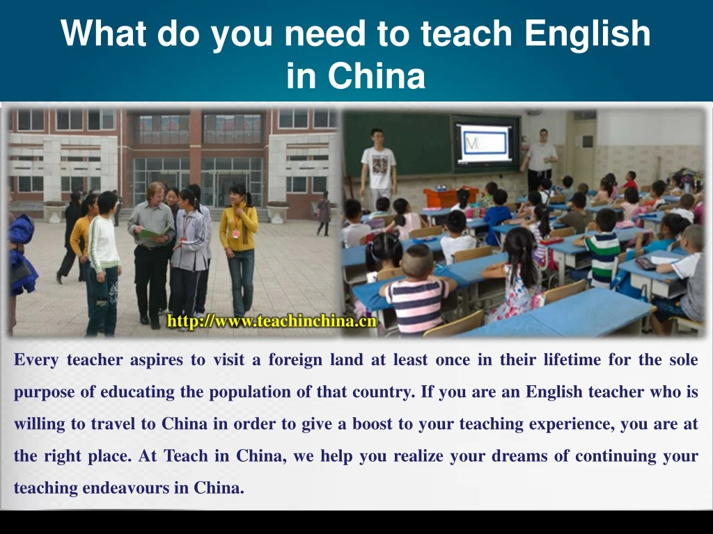 what do you need to teach english in china