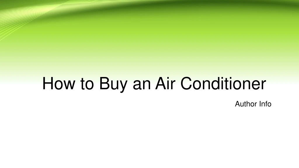 how to buy an air conditioner