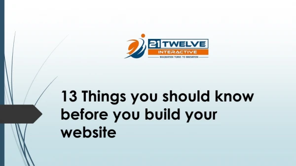 13 Things you should know before you build your website