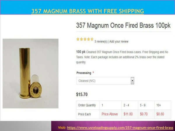 357 Magnum Brass with Free Shipping