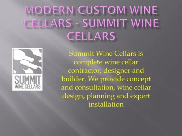 Summit Wine Cellars - Modern Custom Wine Cellars s