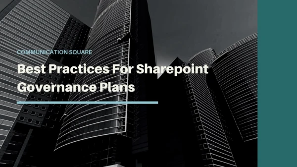 Best practices for sharepoint governance plans