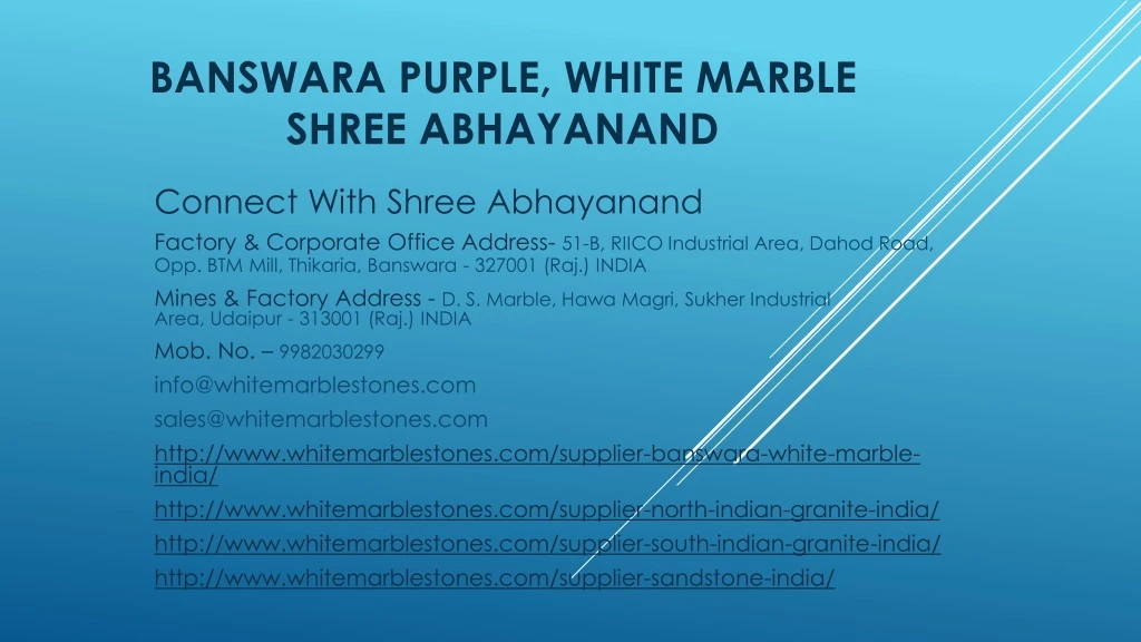 banswara purple white marble shree abhayanand