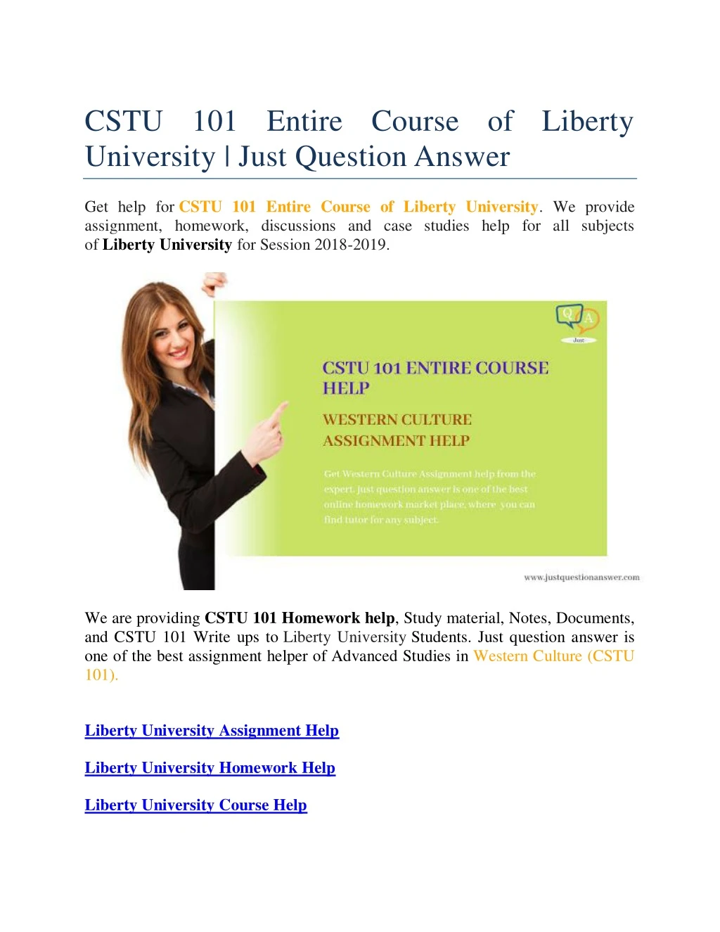 cstu 101 entire course of liberty university just