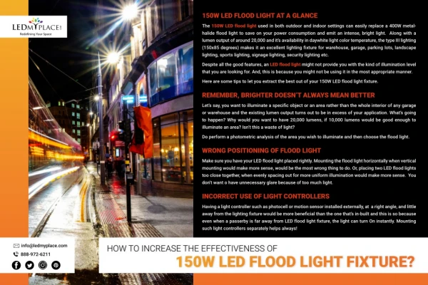 How To Increase The Effectiveness of 150W LED Flood Light Fixture?