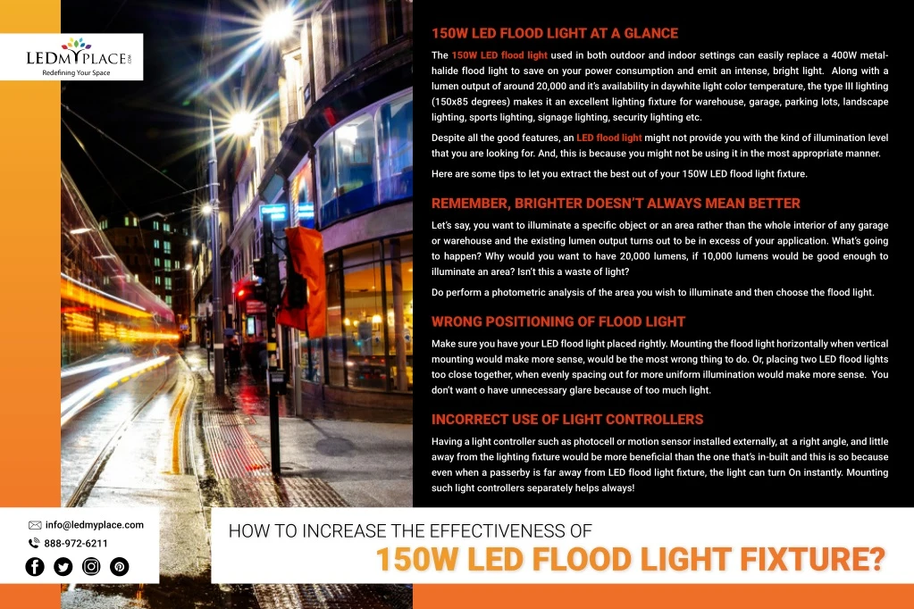150w led flood light at a glance