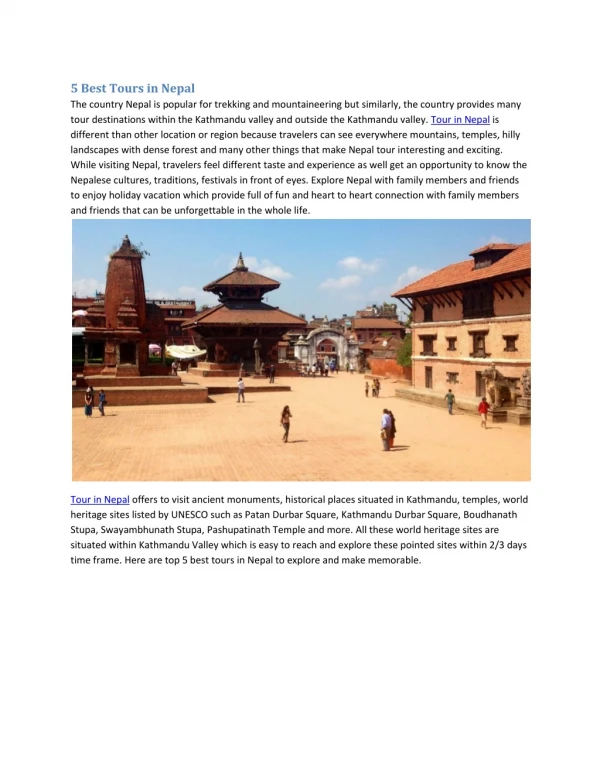 5 Best Tours in Nepal