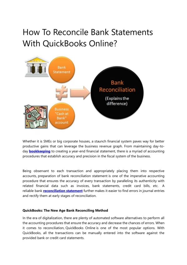 How To Reconcile Bank Statements With QuickBooks Online?