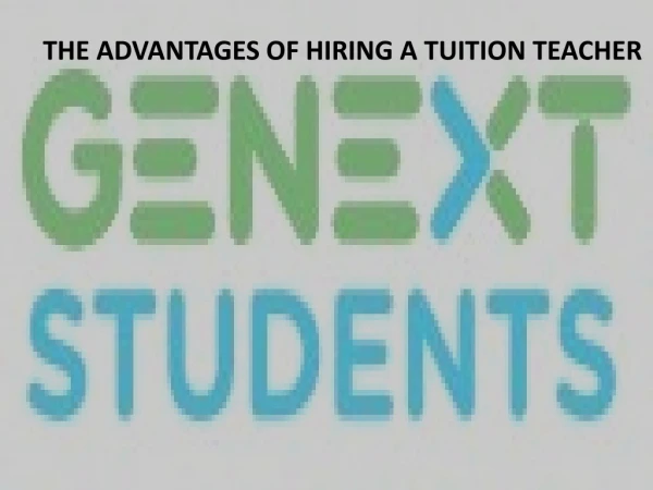 Home tutors in Pune at www.genextstudents.com