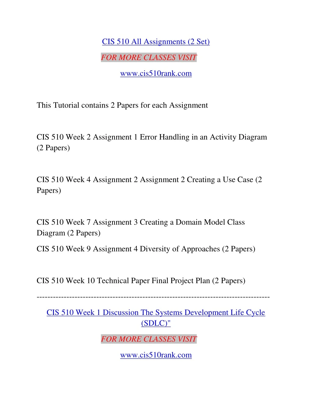 cis 510 all assignments 2 set