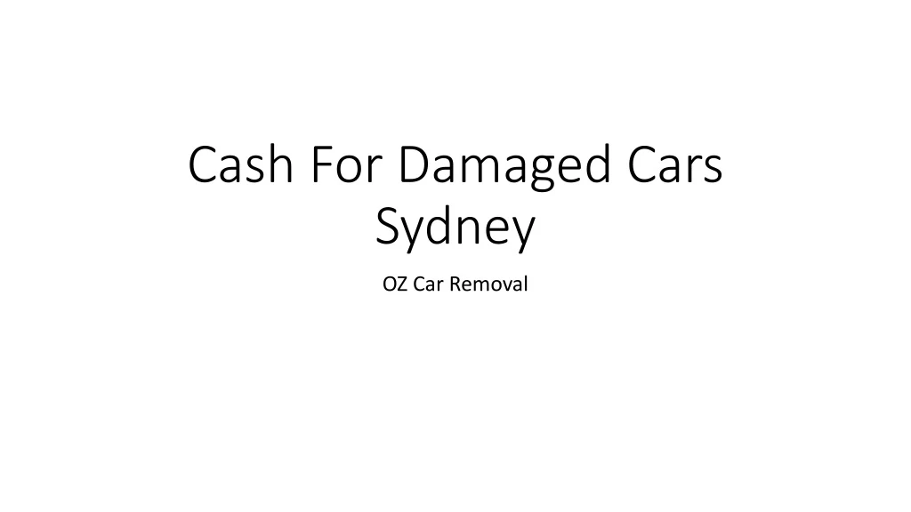 cash for damaged cars sydney