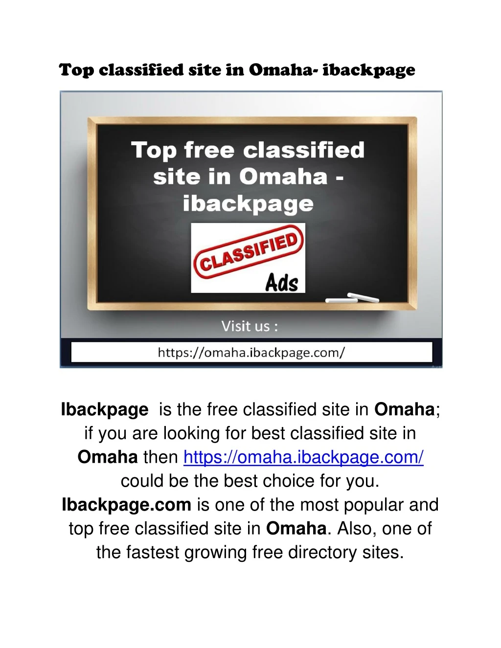 top classified site in omaha ibackpage