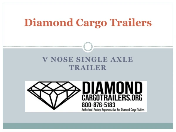 V Nose Single Axle Cargo Trailer