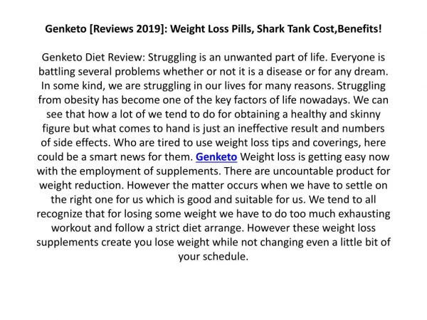 Where to Buy Genketo [Reviews 2019]: Read Results, Pills, Shark Tank!