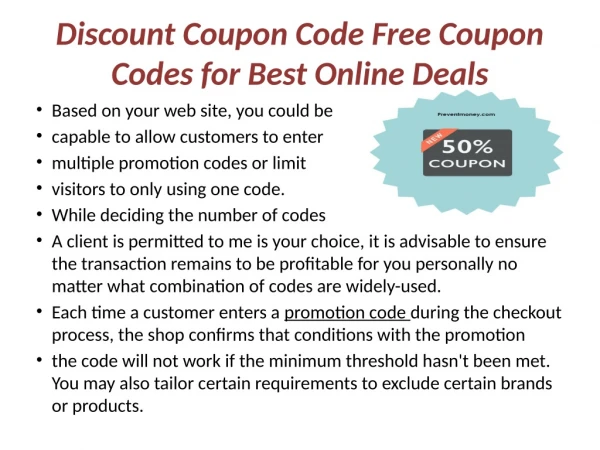 Discount Coupon Code Free Coupon Codes for Best Online Deals