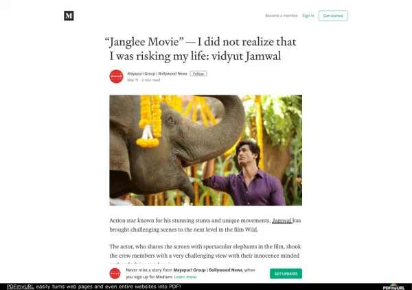 “Janglee Movie” — I did not realize that I was risking my life vidyut Jamwal