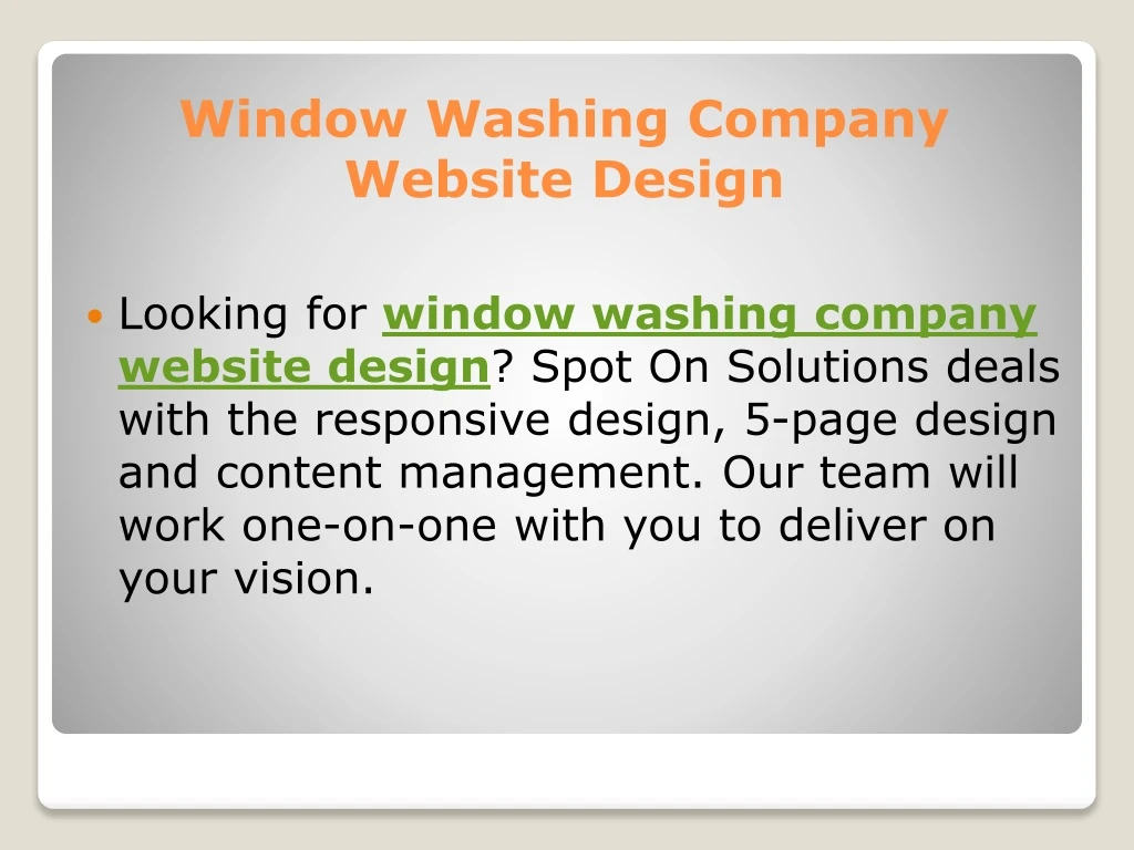 window washing company website design