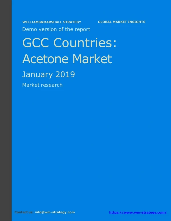 WMStrategy Demo GCC Countries Acetone Market January 2019