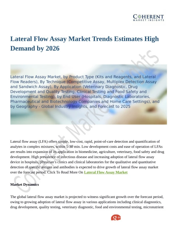 Lateral Flow Assay Market Outlook and Opportunities in Grooming Regions 2026