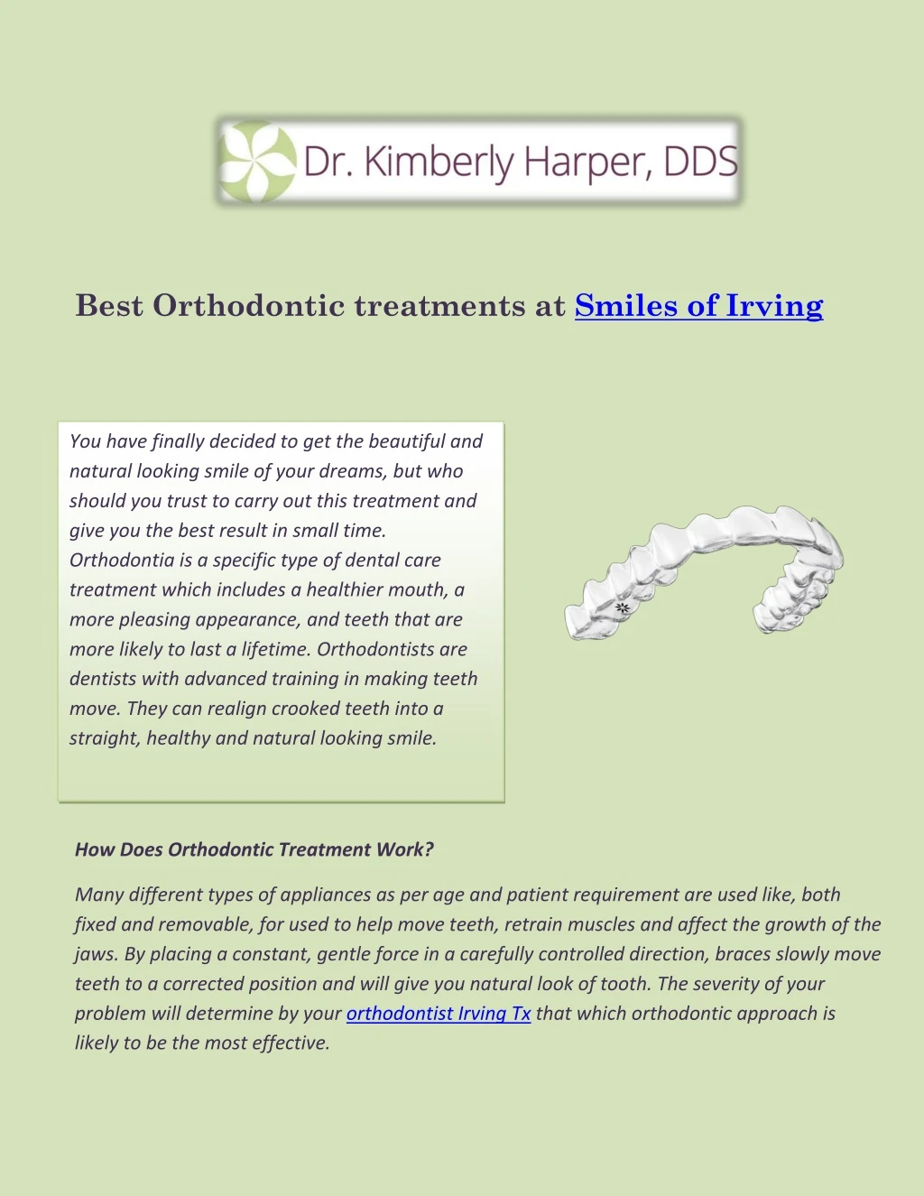 best orthodontic treatments at smiles of irving