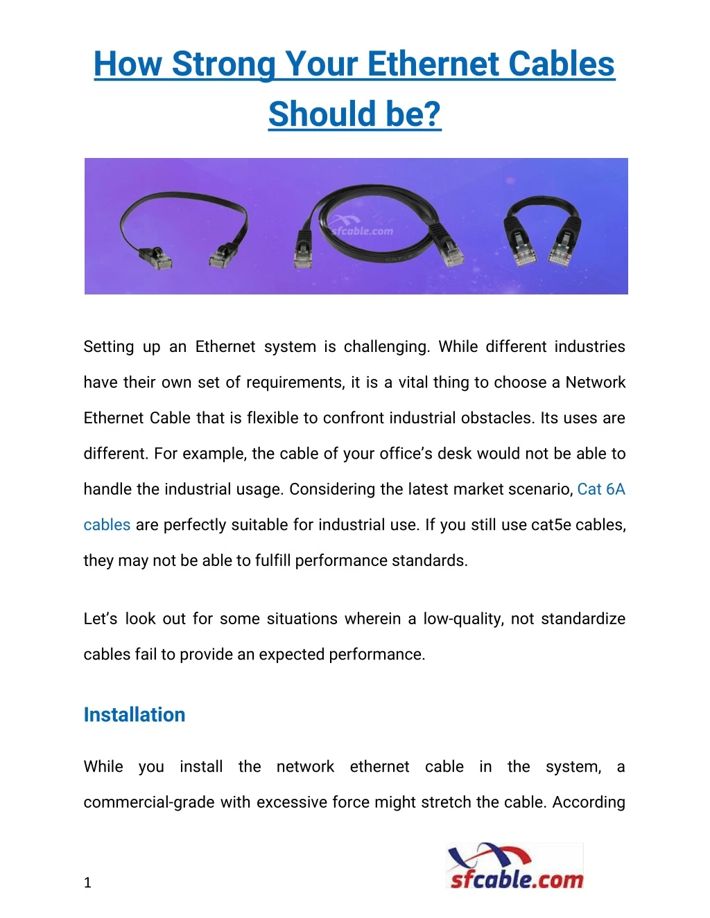 how strong your ethernet cables should be