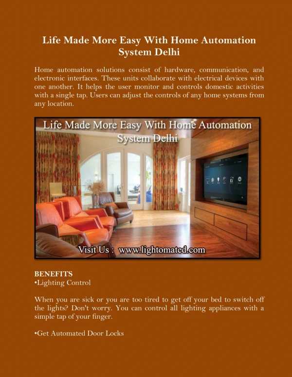 Life Made More Easy With Home Automation System Delhi