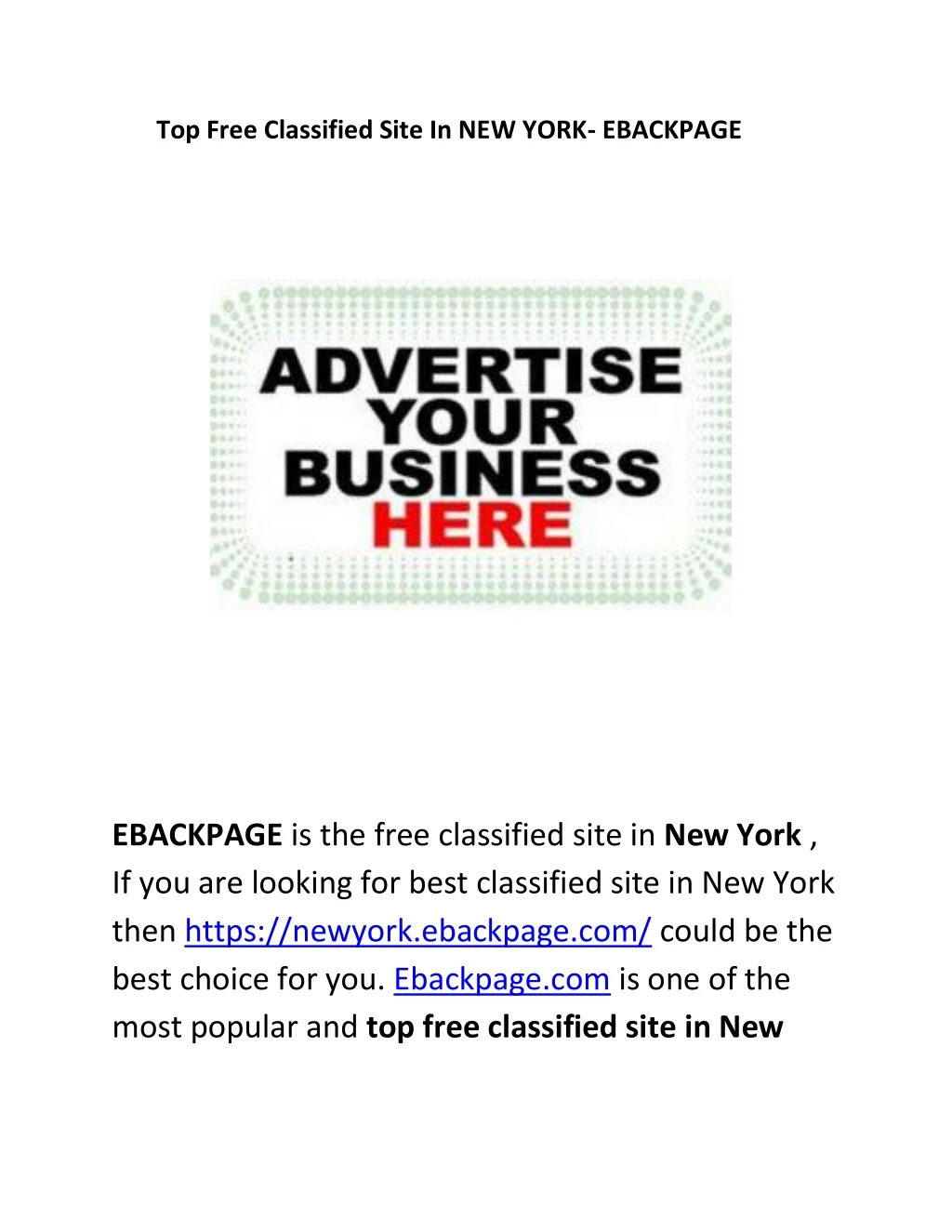 top free classified site in new york ebackpage