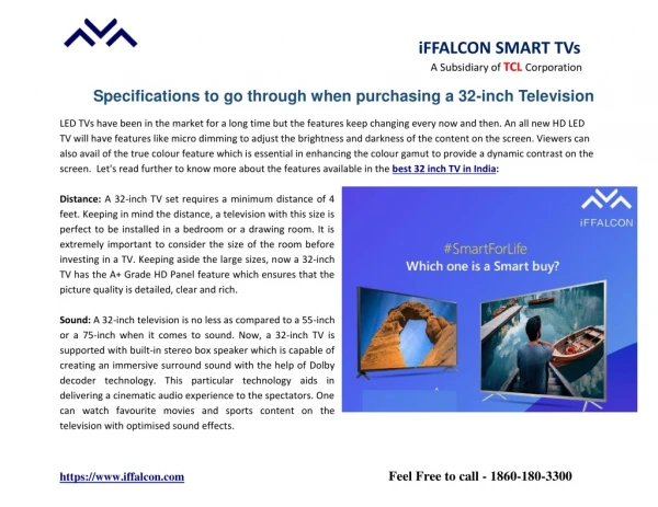 Specifications to go through when purchasing a 32-inch Television