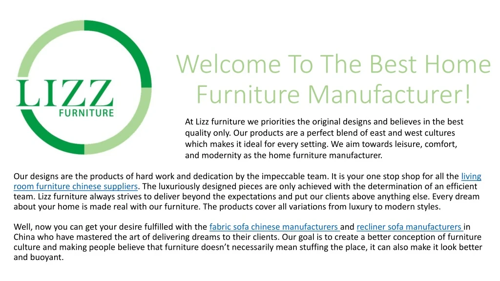 welcome to the best home furniture manufacturer
