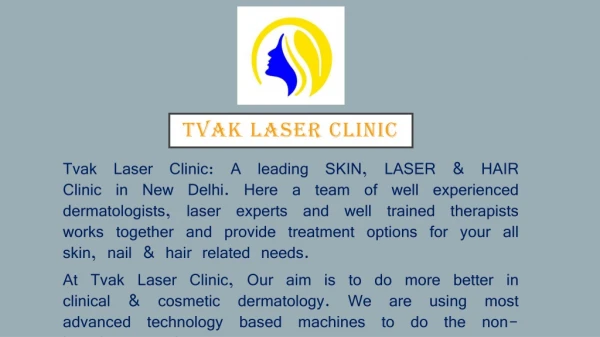 Best Skin Hair & Laser Clinic in New Delhi | Tvak Laser Clinic
