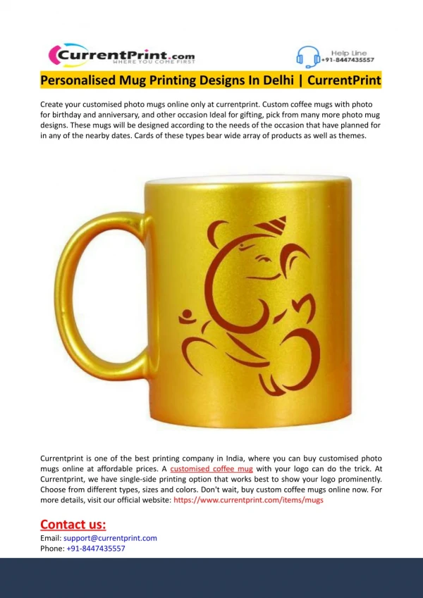Personalised Mug Printing Designs In Delhi-CurrentPrint