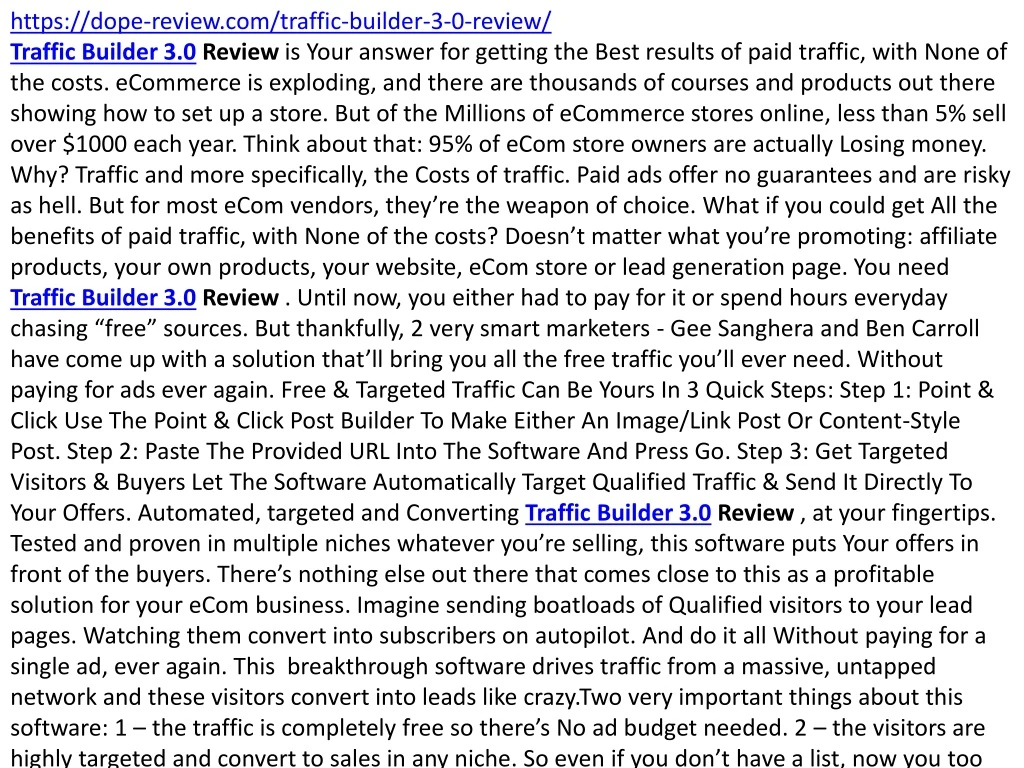 https dope review com traffic builder 3 0 review